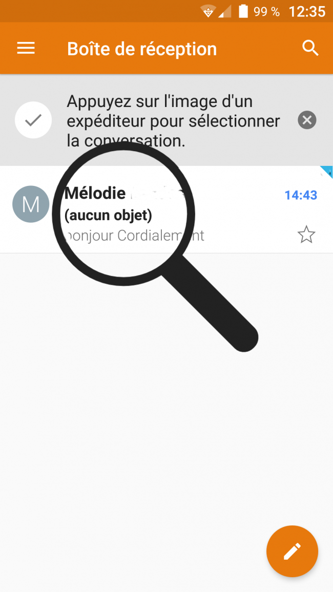 Ouvrir, rédiger et envoyer un mail depuis Email Fiches pratiques Smartphone Ordissimo
