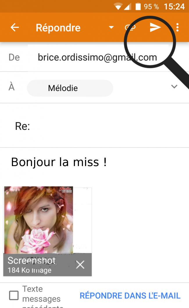 envoyer le message