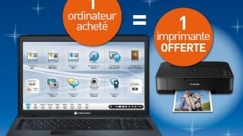 C’est Noël chez Ordissimo Du 1er novembre au 31 décembre 2012, le père Noël voit double.
Pour l’achat d’un modèle tablette, portable ou « Tout en un tactile » dans l’un de nos magasins participant, Ordissimo vous offre une imprimante multifonctions (imprimante, scanner et photocopieur).
