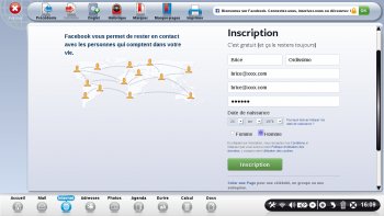 Inscription sur Facebook