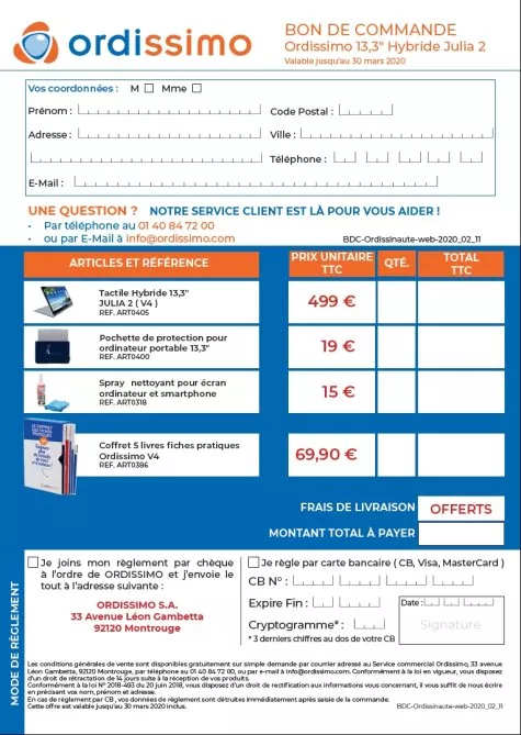 bon de commande Julia 2