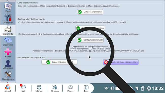 informations configuration