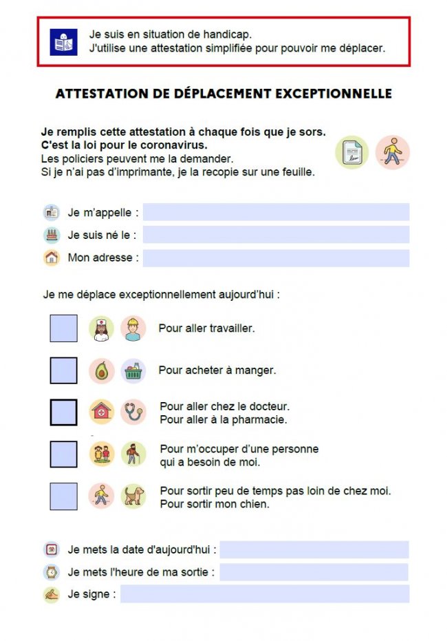 Attestation de deplacement FALC