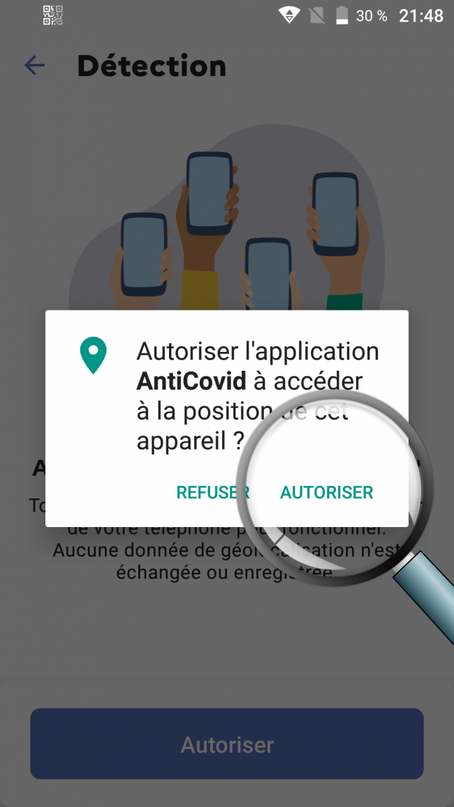 autoriser la detection anti covid