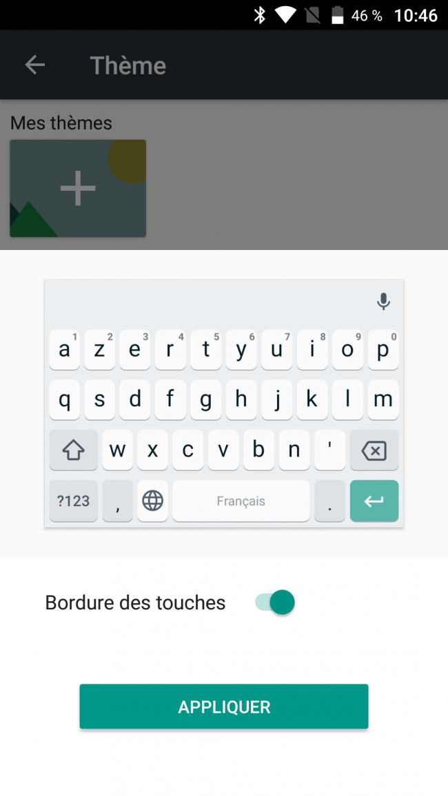 bordures des touches activées