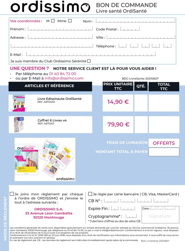 Bon de commande Ordisante