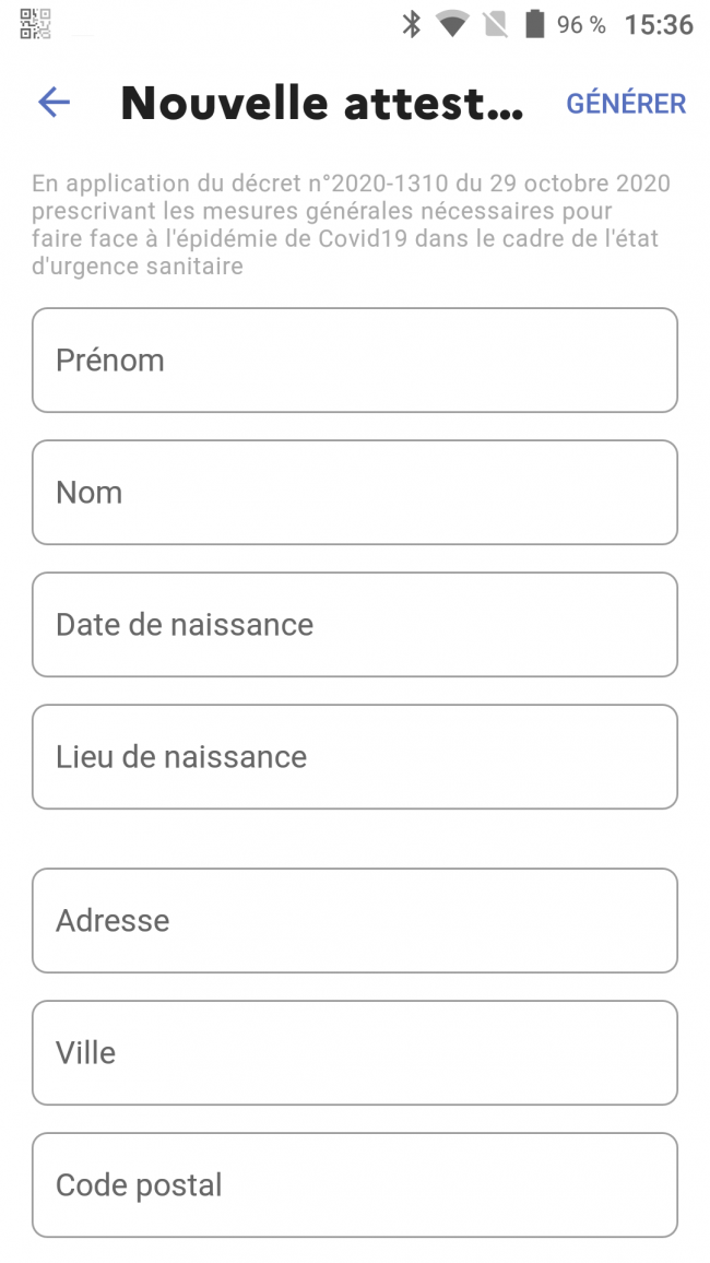 information attestation anticovid