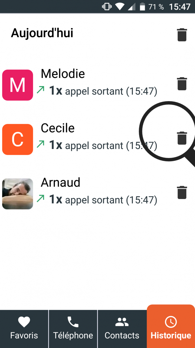 supprimer un contact
