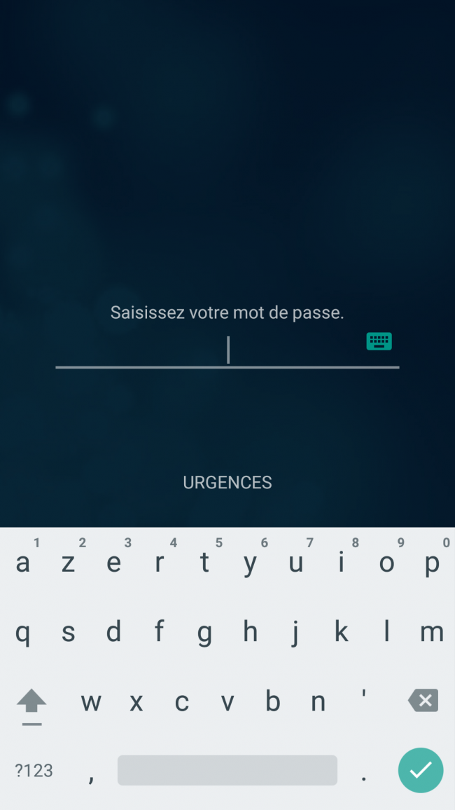 mot de passe pour déverrouiller