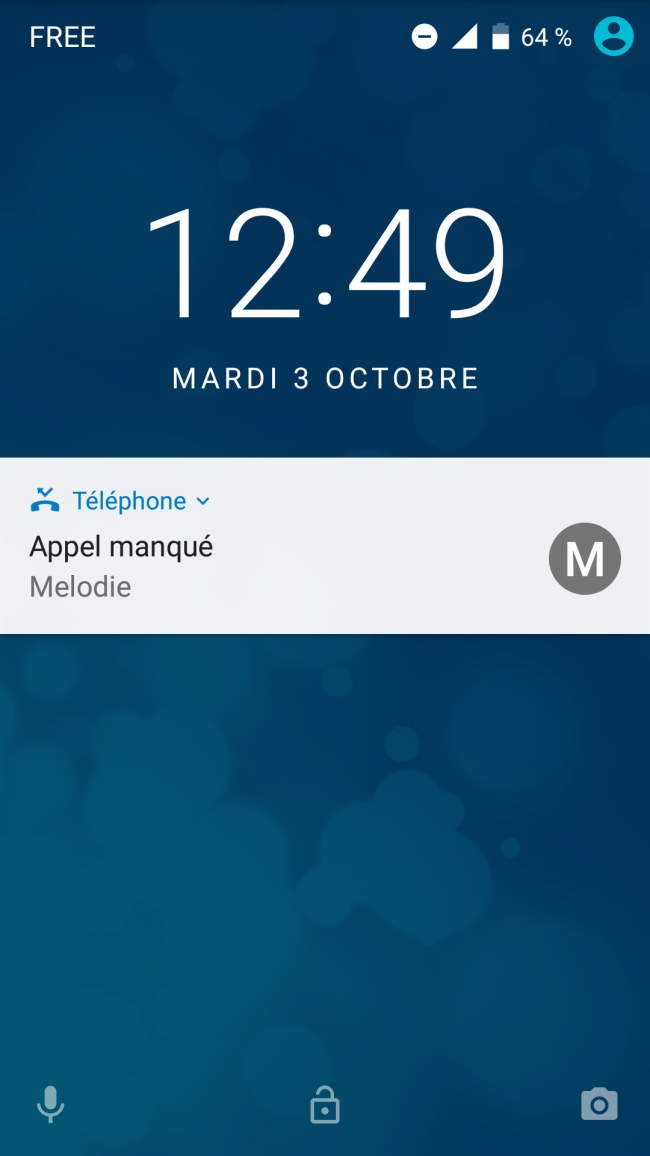 notification appel manqué