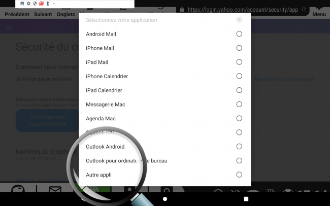 choisir l'application