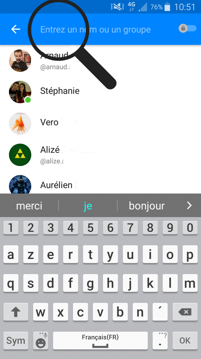 rechercher un contact