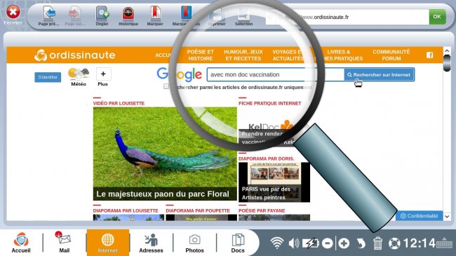 lancer la recherche du site internet