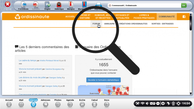 cliquer sur forum