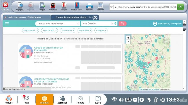 page d'accueil du site