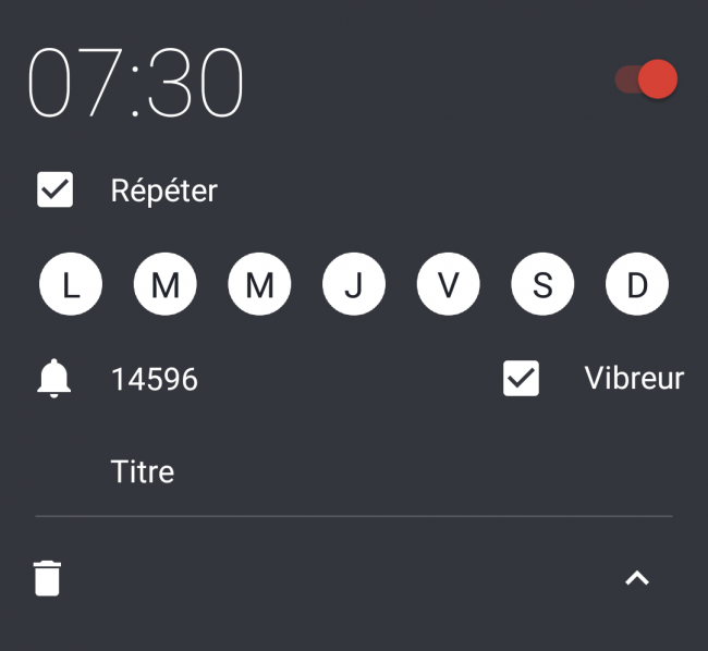 répéter son alarme