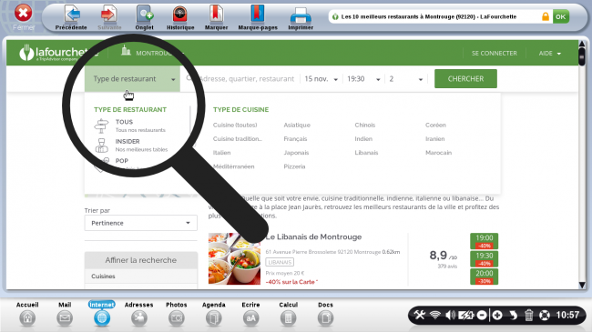choisir le type de restaurant