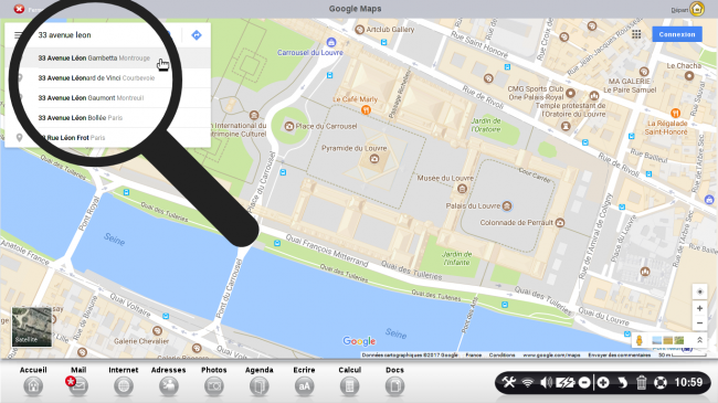Rechercher un lieu par adresse sur la carte.