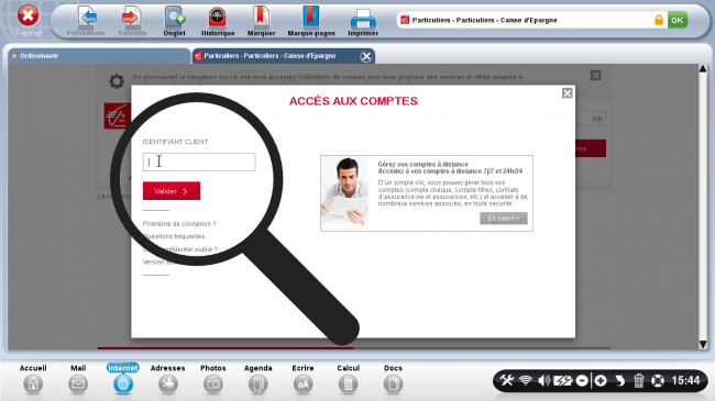 inscrire ses identifiants