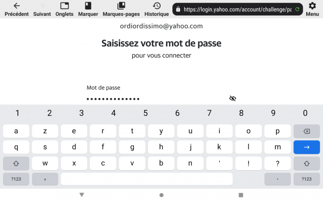 renseigner le mot de passe