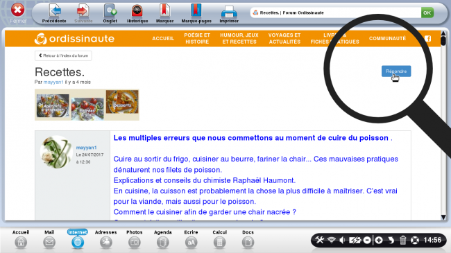 cliquer sur repondre