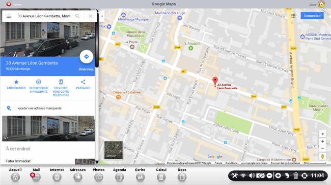 Rechercher un lieu par adresse sur la carte.