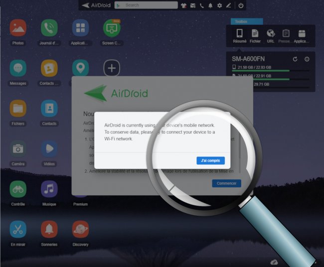 connecter airdroid sur internet