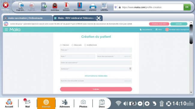 creation du patient