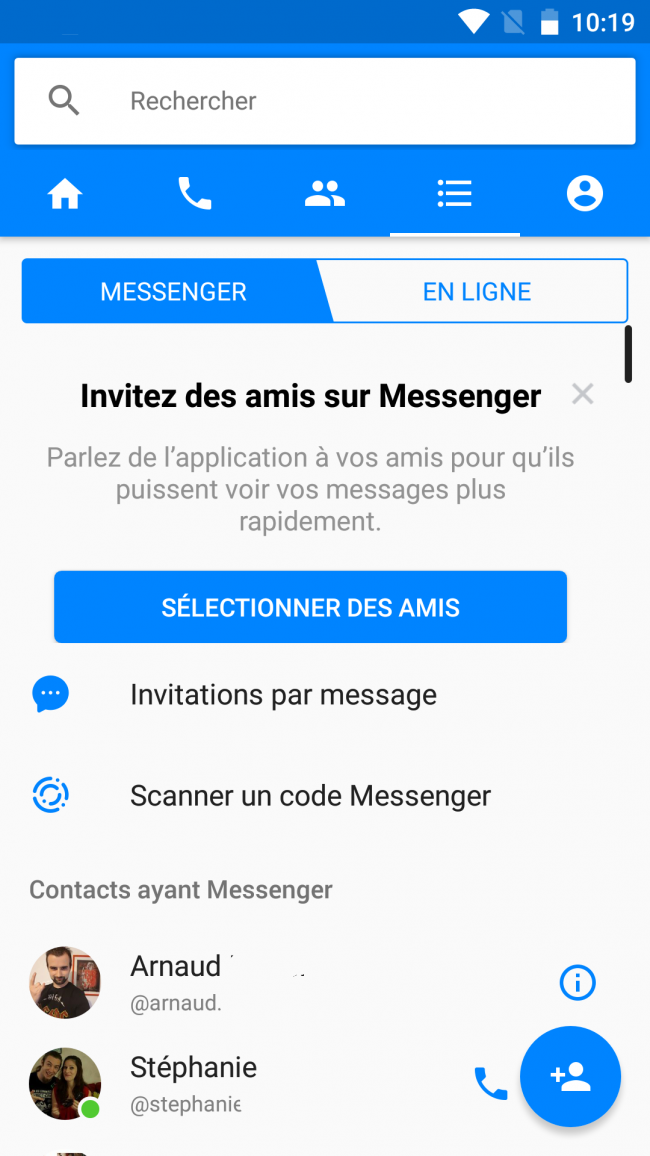 les contacts en ligne