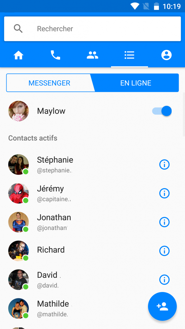 contacts en ligne