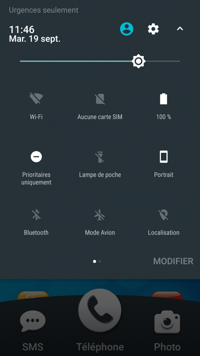 bandeau des notifications