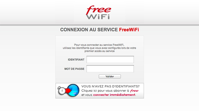 connexion freewifi