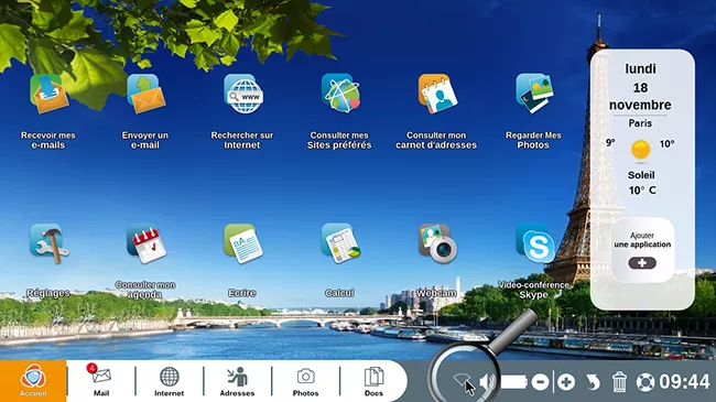 cliquer sur l'icone réseau