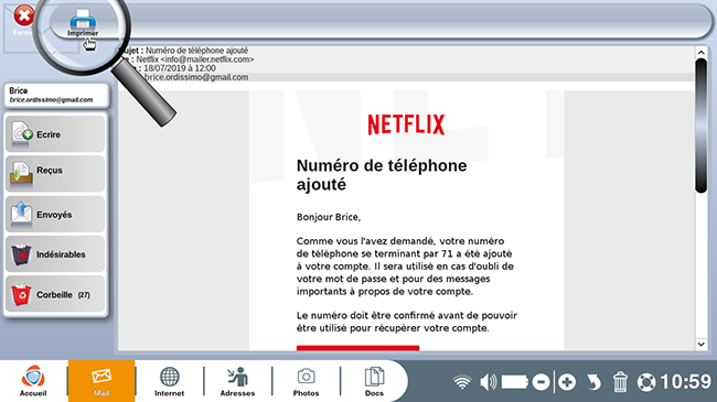 imprimer le mail