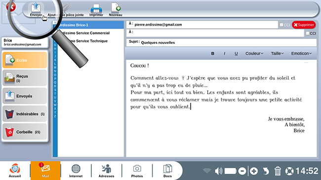 cliquer sur envoyer