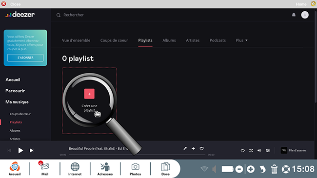 cliquer sur créer une playlist