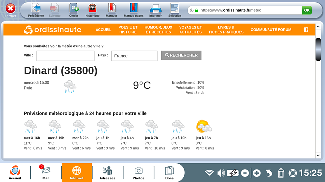 météo pour ma ville