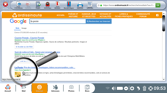 cliquer sur le lien laposte.fr