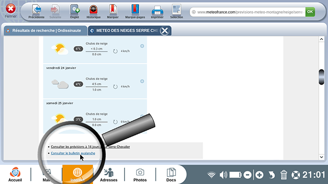 cliquer sur bulletin avalanche