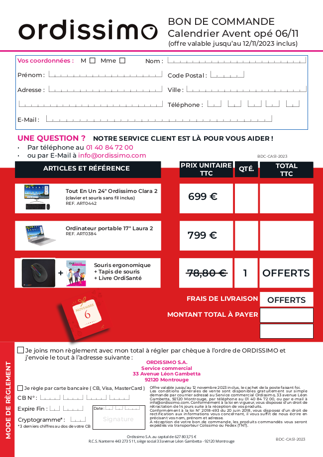 bon de commande