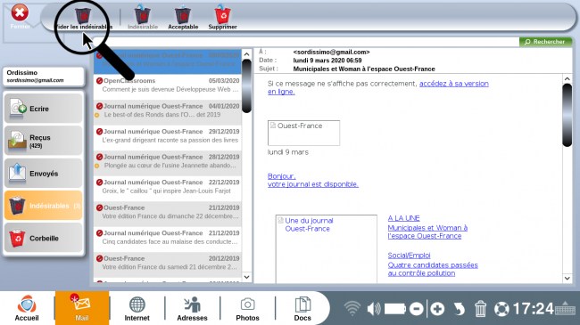 Cliquez ici pour vider la boîte