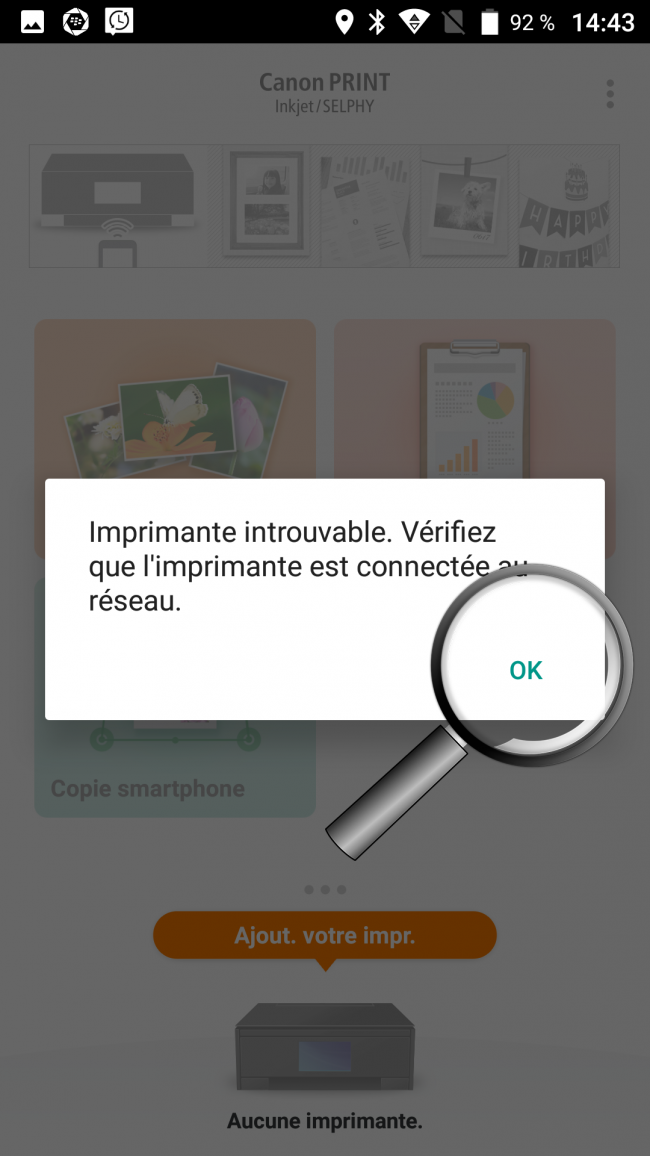 imprimante introuvable