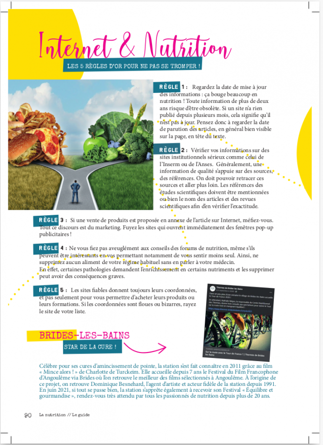 article santé nutrition et internet
