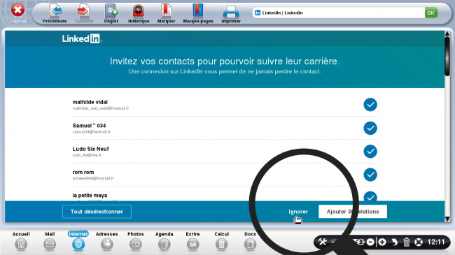 inviter d'autres contacts