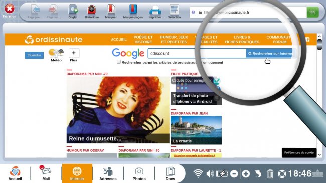 lancer la recherche du site internet