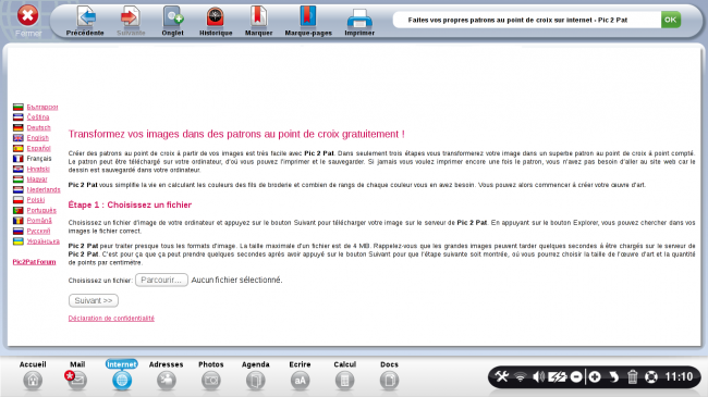 page d'accueil du site pic2pat