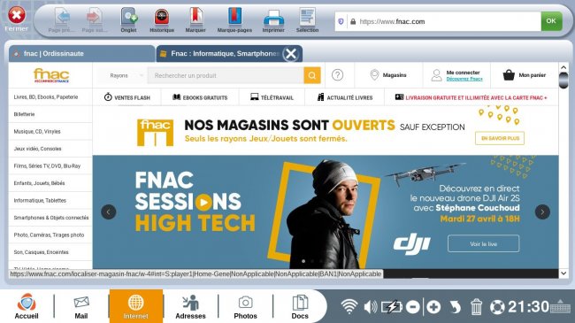 accueil de la page du site