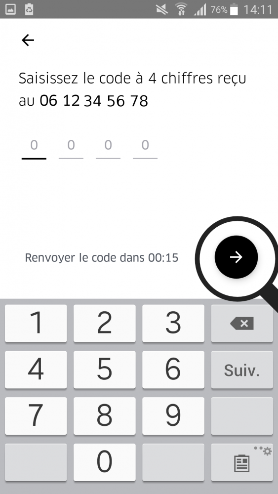 ecrire le code uber dans l'application