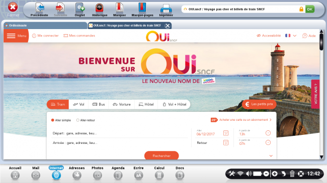 page d'accueil sncf