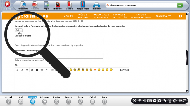 Apparaître dans l'annuaire public des Ordissinautes et permettre ainsi aux autres Ordissinautes de vous contacter 